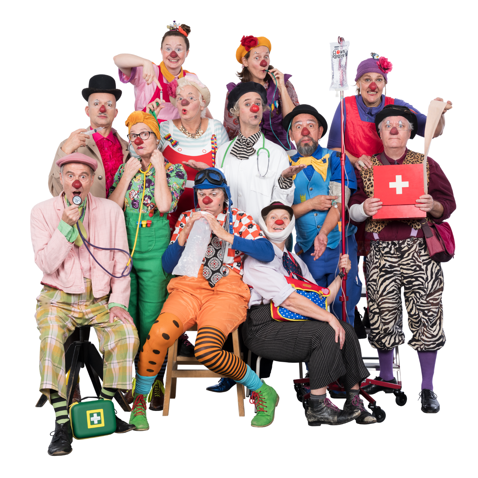 Gruppfoto på clownronden